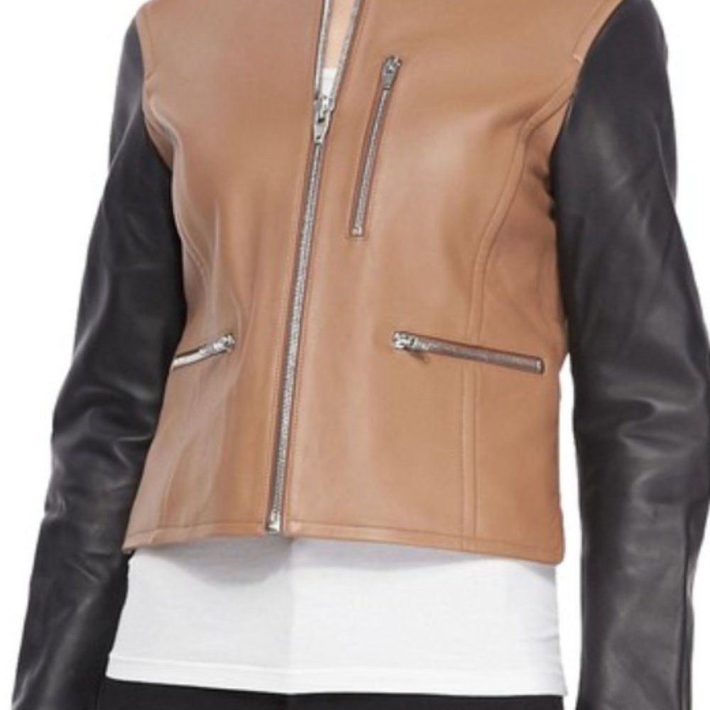 Alexander Wang Leather Two-tone Jacket - Picture 4 of 16
